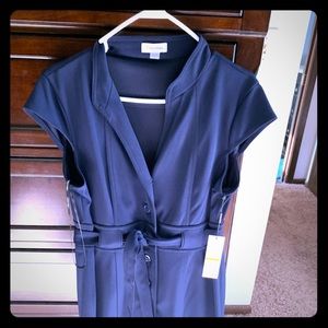 Navy Blue Dress Button Tie Belt NWT